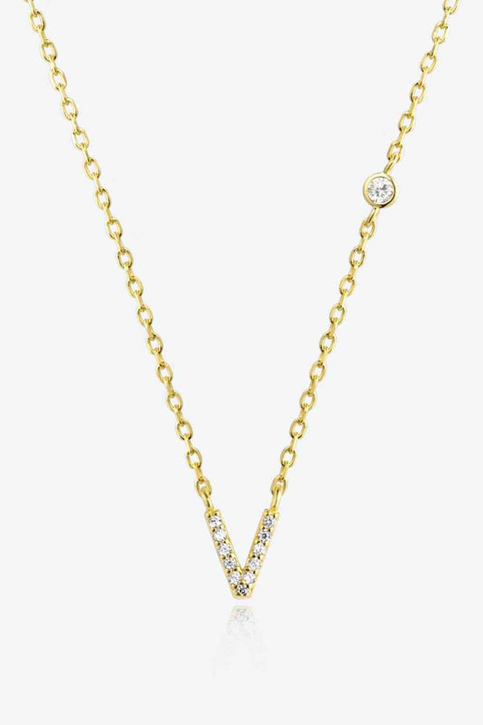 V To Z Zircon Everyday Dainty Necklace