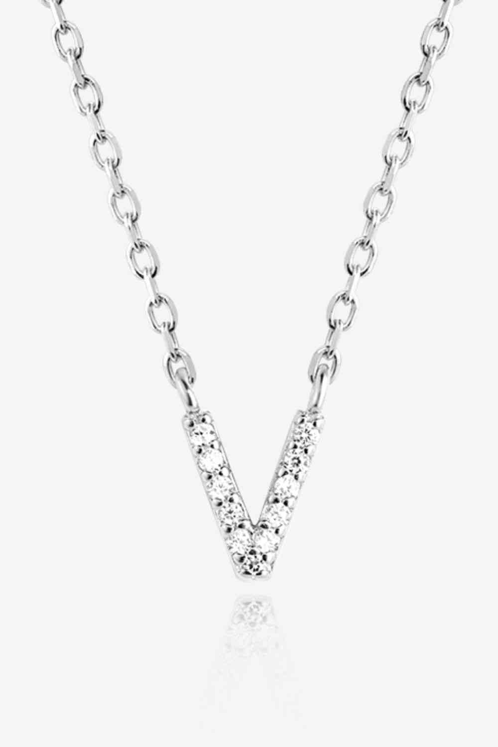 V To Z Zircon Everyday Dainty Necklace