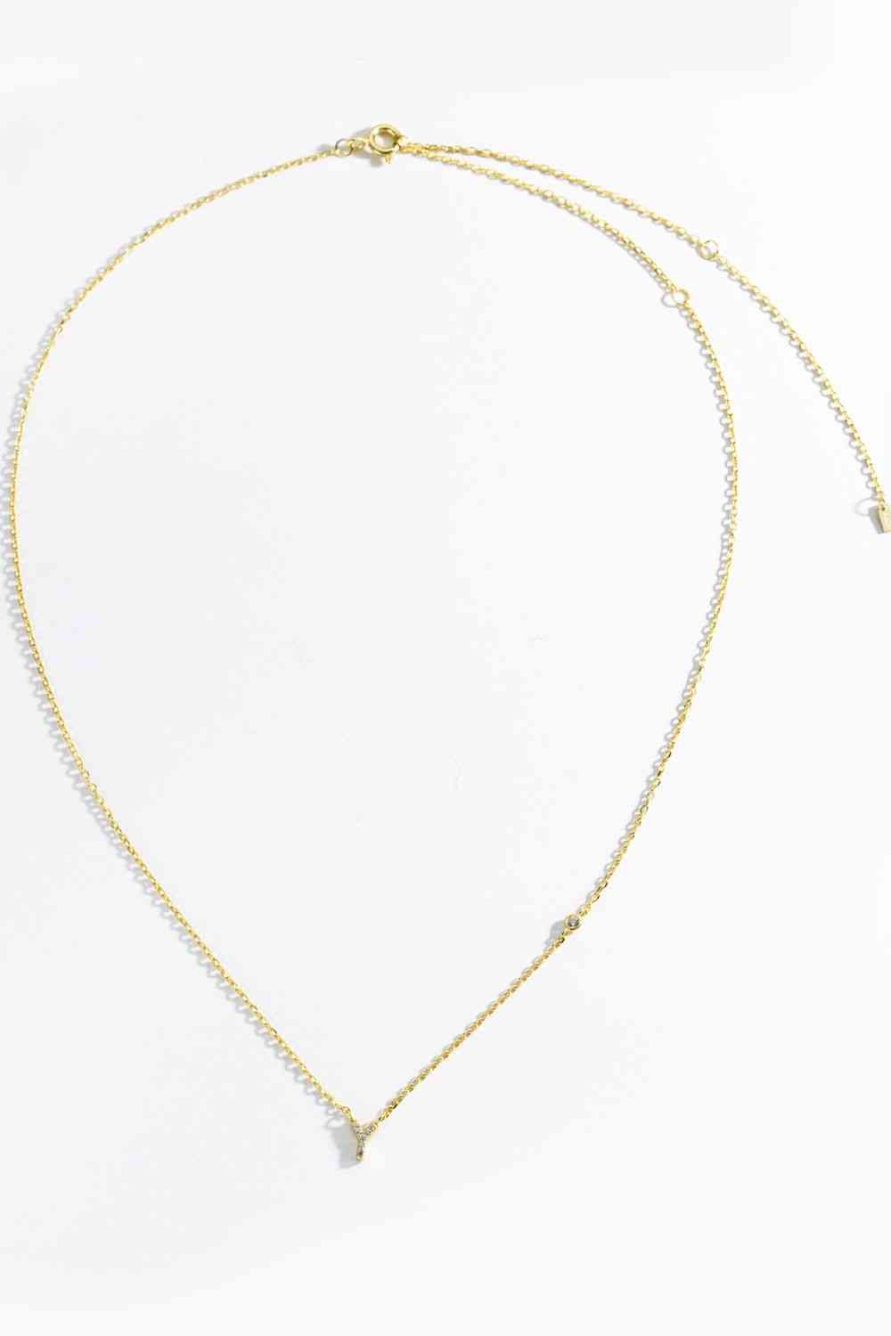 V To Z Zircon Everyday Dainty Necklace