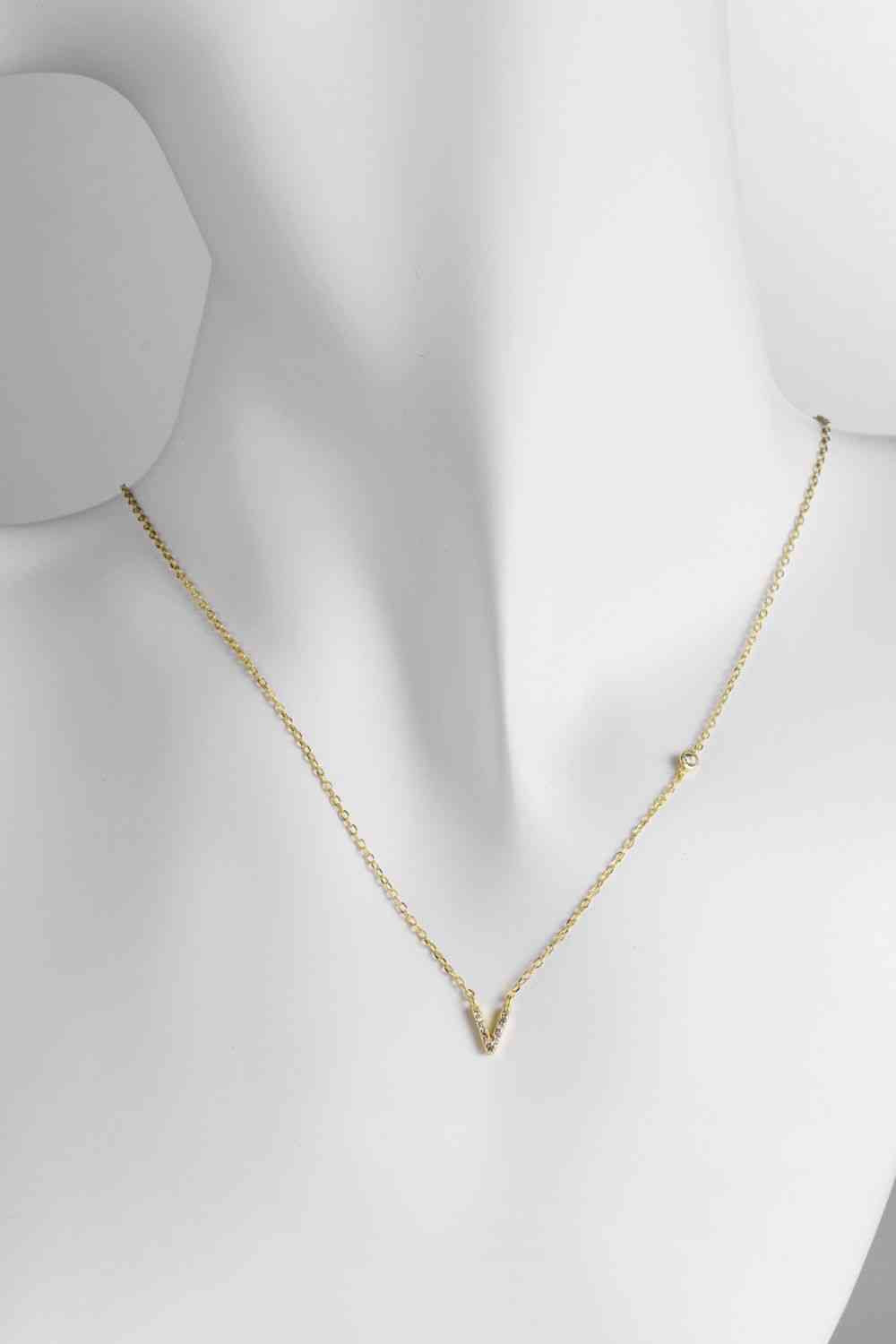 V To Z Zircon Everyday Dainty Necklace