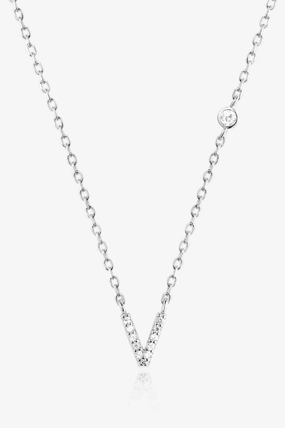 V To Z Zircon Everyday Dainty Necklace